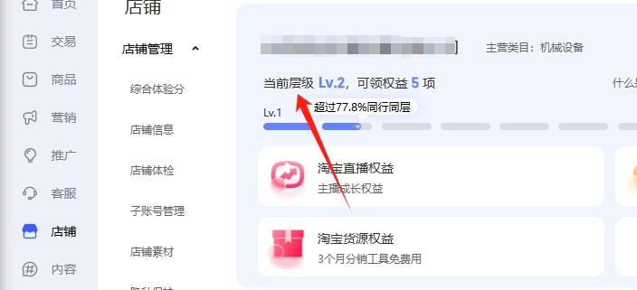 努力冲店铺层级