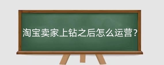 淘宝卖家上钻之后怎么运营？淘宝卖家如何升钻？